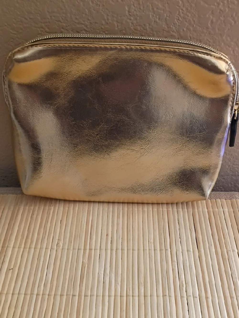 NWOT HAYWARD Metallic Gold Cosmetic Bag/Case/Purse